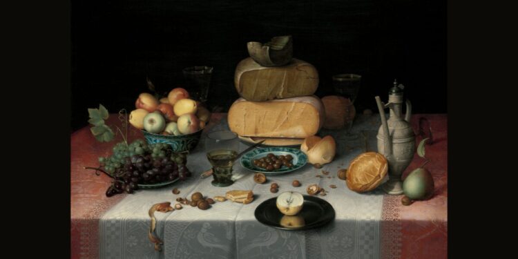 Still life with cheese, Floris Claesz van Dijck, c. 1615