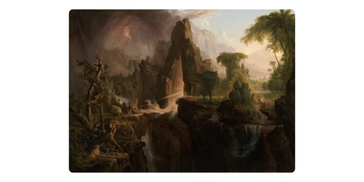 Expulsion — Thomas Cole, Expulsion from the Garden of Eden, 1828