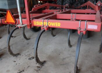 This chisel plow is just one of Jack Geiger’s tillage tools for improving soil health.